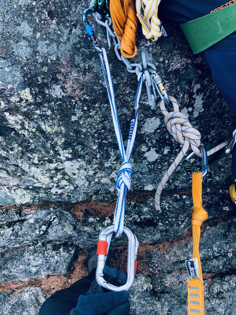 Master point -yläköysiankkuri kalliokiipeilyyn